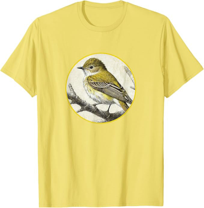 Acadian Flycatcher T-Shirt Retro Design by Bird.fan