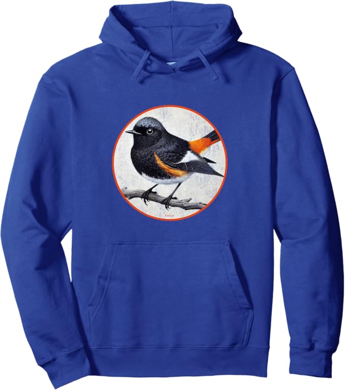 Retro American Redstart Hoodie – Vintage Bird Design Sweatshirt