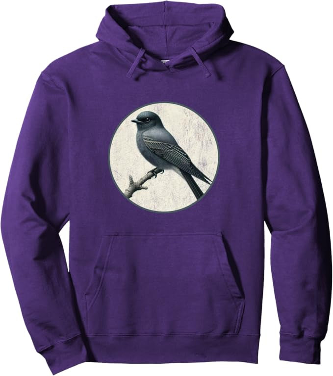 Retro Ashy Drongo Hoodie – Vintage Bird Design Sweatshirt
