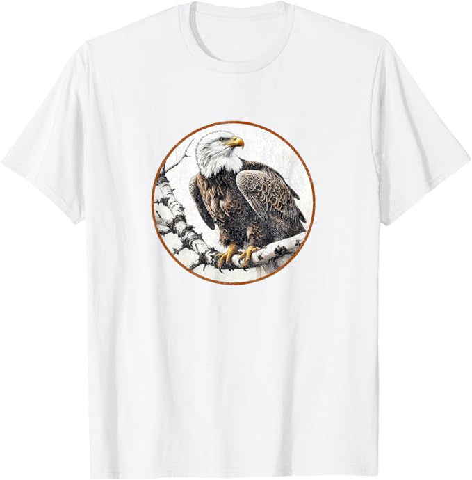 Bald Eagle T-Shirt Retro Design by Bird.fan