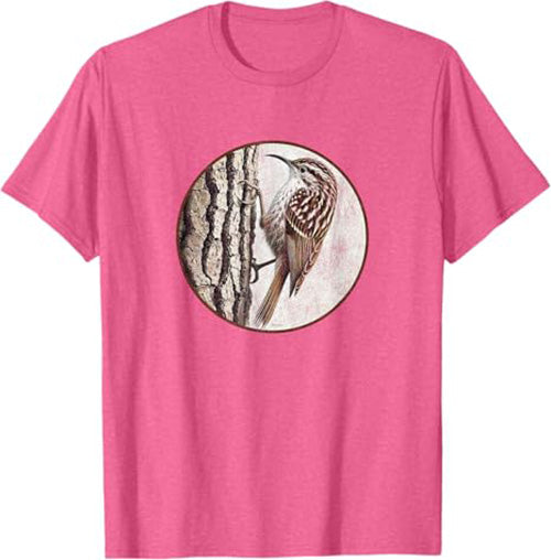 Brown Creeper T-Shirt Retro Design by Bird.fan
