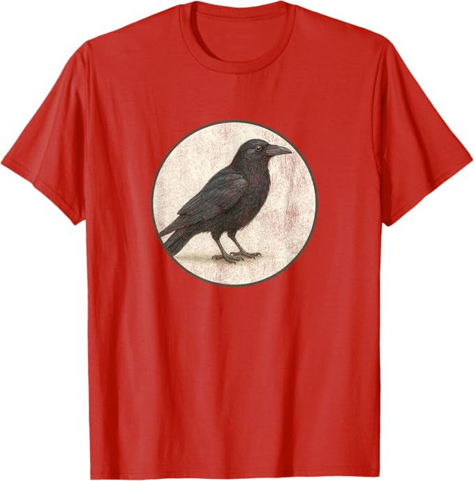 American Crow T-Shirt Retro Design by Bird.fan | Men's Birding Graphic Tee