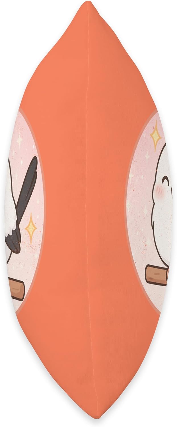 Super Cute Shima Enaga “Japanese Snow Fairy Bird” Design Throw Pillow | by Bird Fantastic