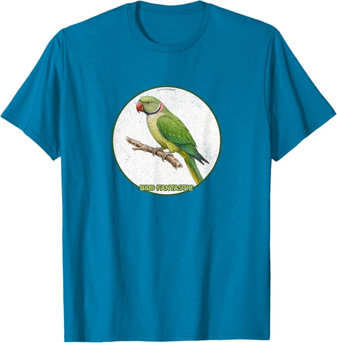 Retro Echo Parakeet T-Shirt Design 10 Colors by Bird Fantastic | Birding Graphic Tee