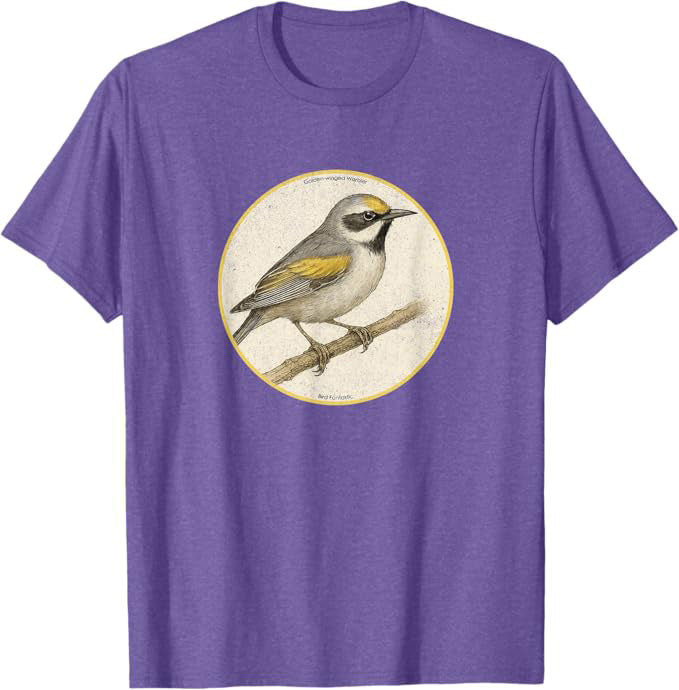 Golden-winged Warbler T-Shirt Retro Design by Bird Fan | Birding Graphic Tee