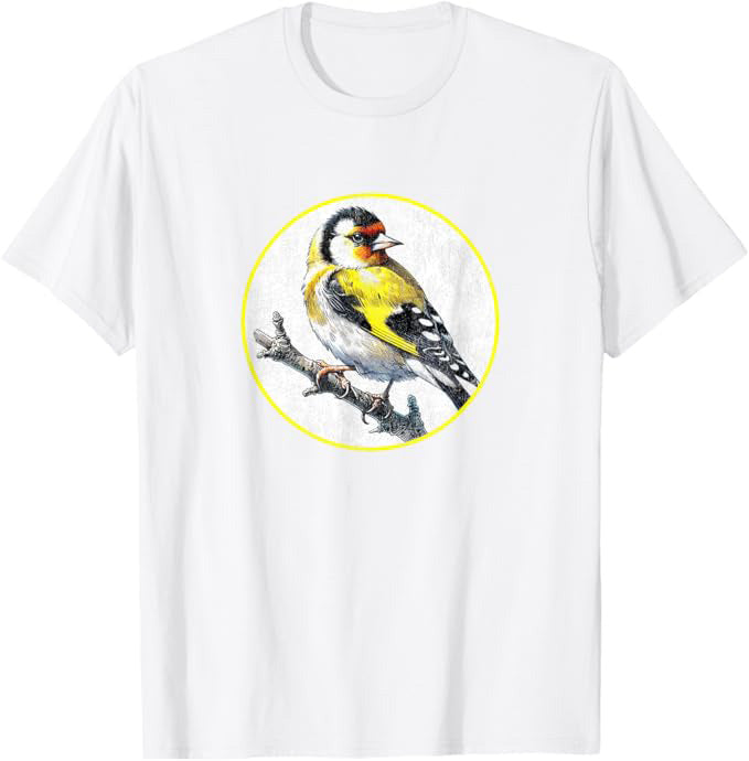 Goldfinch T-Shirt Retro Design by Bird.fan