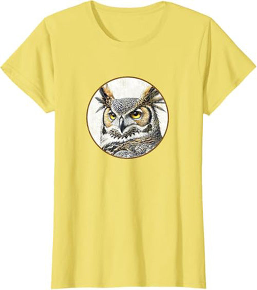 Great Horned Owl Women's Graphic Tee by Bird.fan | Bird T-Shirt for Birding