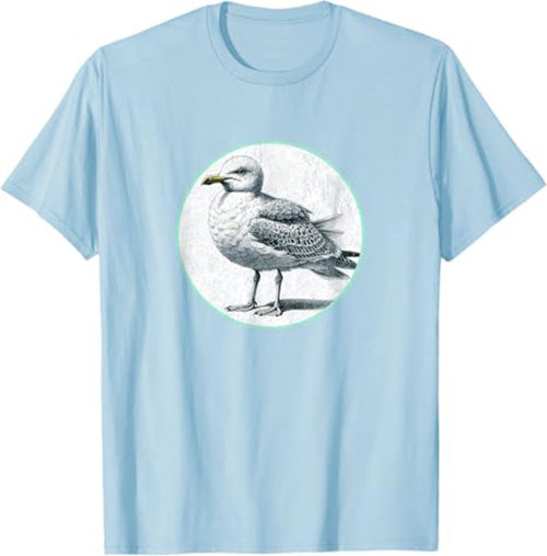Retro Herring Gull Seagull T-Shirt Design 10 Colors by Bird Fantastic | Birding Graphic Tee