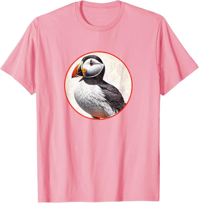 Horned Puffin T-Shirt Retro Design by Bird.fan | Men's Birding Graphic Tee