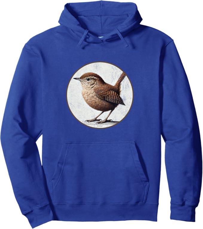 Retro House Wren Hoodie – Vintage Bird Design Sweatshirt