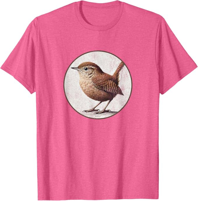 House Wren T-Shirt Retro Design by Bird.fan | Men's Birding Graphic Tee