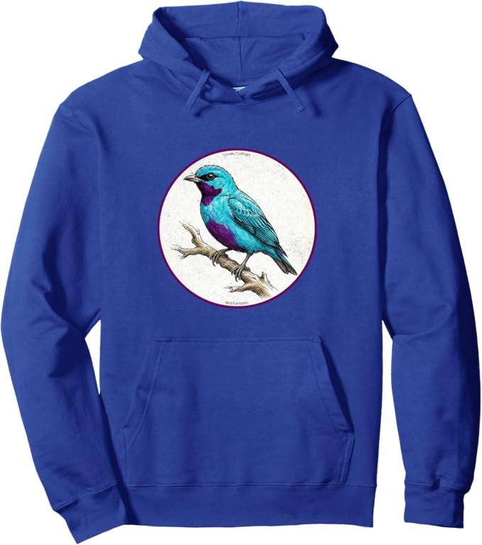 Retro Lovely Cotinga Hoodie – Vintage Bird Design Sweatshirt