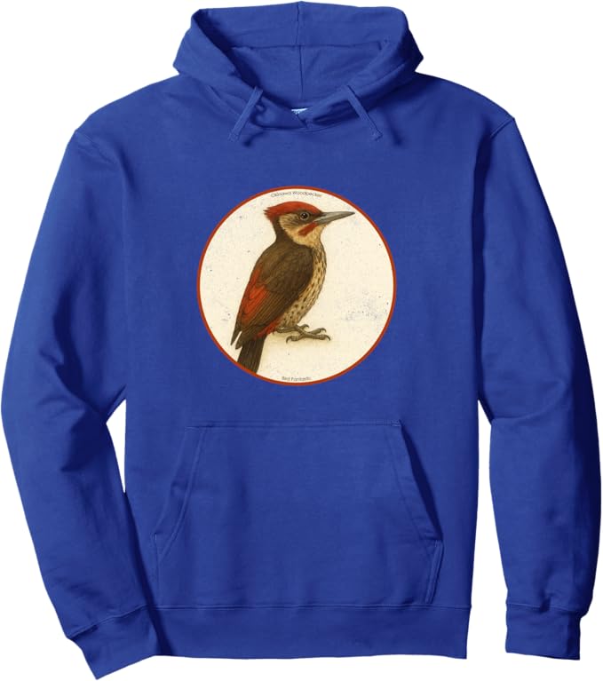 Retro Okinawa Woodpecker Hoodie – Vintage Bird Design Sweatshirt