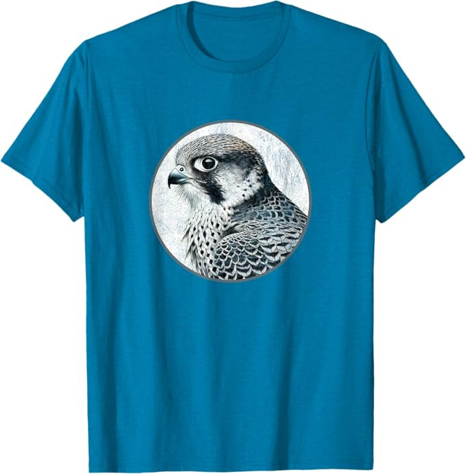 Retro Peregrine Falcon Design T-Shirt Design 10 Colors by Bird Fantastic | Birding Graphic Tee