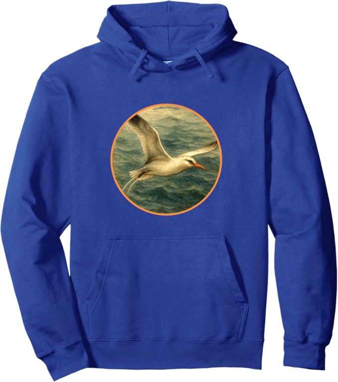 Retro Red-Billed Tropicbird Hoodie – Vintage Bird Design Sweatshirt