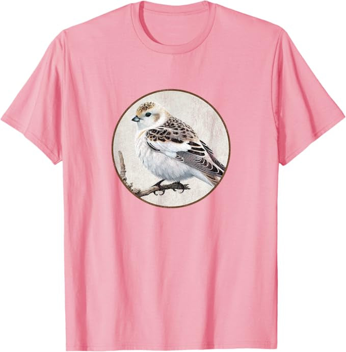 Snow Bunting T-Shirt Retro Design by Bird.fan | Men's Birding Graphic Tee