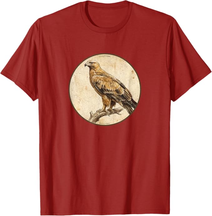 Retro Steppe Eagle T-Shirt Design 10 Colors by Bird Fantastic | Birding Graphic Tee