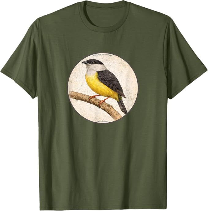 Retro White-Collared Manakin Bird Design T-Shirt Design 10 Colors by Bird Fantastic | Birding Graphic Tee