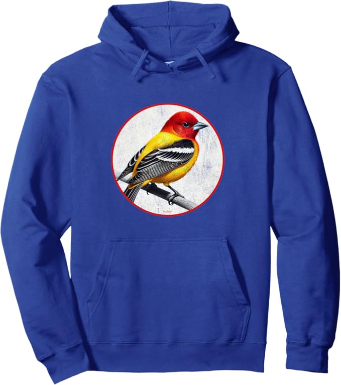 Retro Western Tanager Hoodie – Vintage Bird Design Sweatshirt