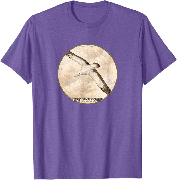 Retro Snowy Albatross T-Shirt Design 10 Colors by Bird Fantastic | Birding Graphic Tee