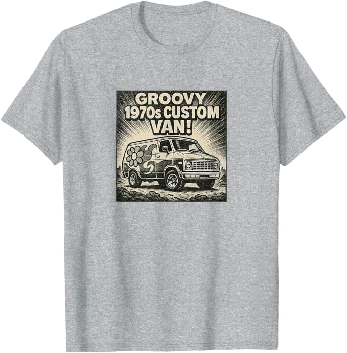 1970s Custom Van Retro Groovy Design T-Shirt | Turbo Volcano Graphic Tee