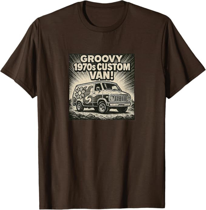 1970s Custom Van Retro Groovy Design T-Shirt | Turbo Volcano Graphic Tee