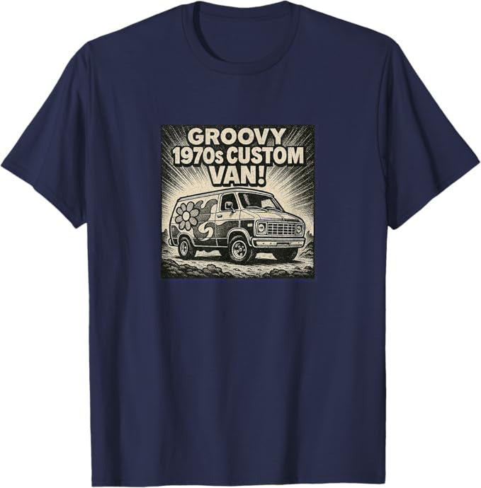 1970s Custom Van Retro Groovy Design T-Shirt | Turbo Volcano Graphic Tee