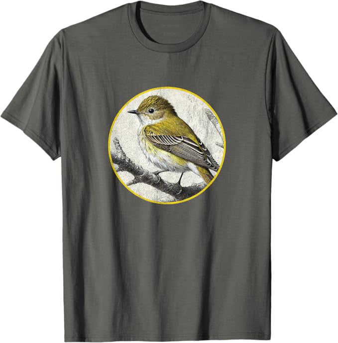Acadian Flycatcher T-Shirt Retro Design by Bird.fan