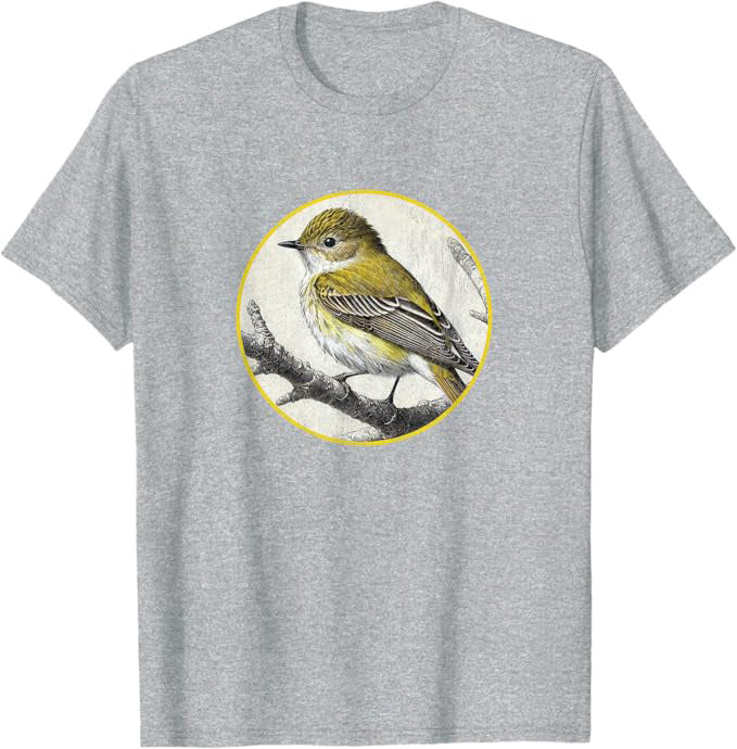 Acadian Flycatcher T-Shirt Retro Design by Bird.fan