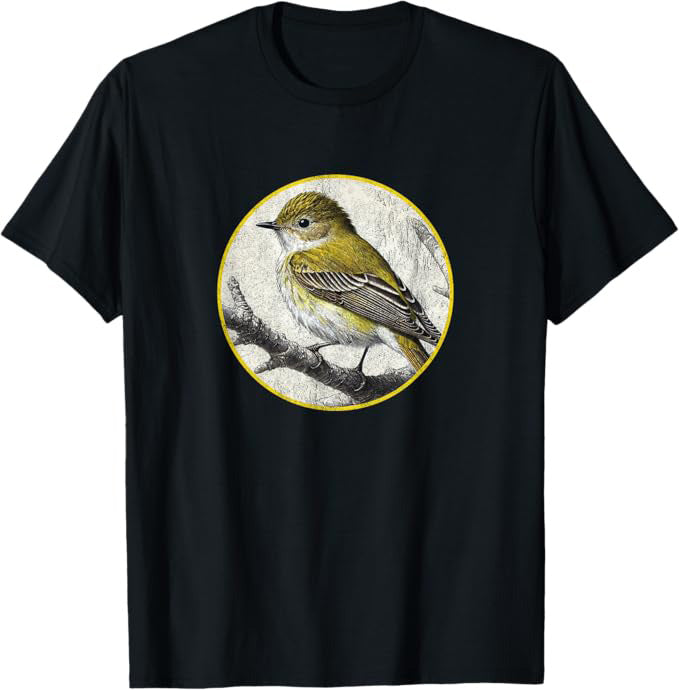 Acadian Flycatcher T-Shirt Retro Design by Bird.fan