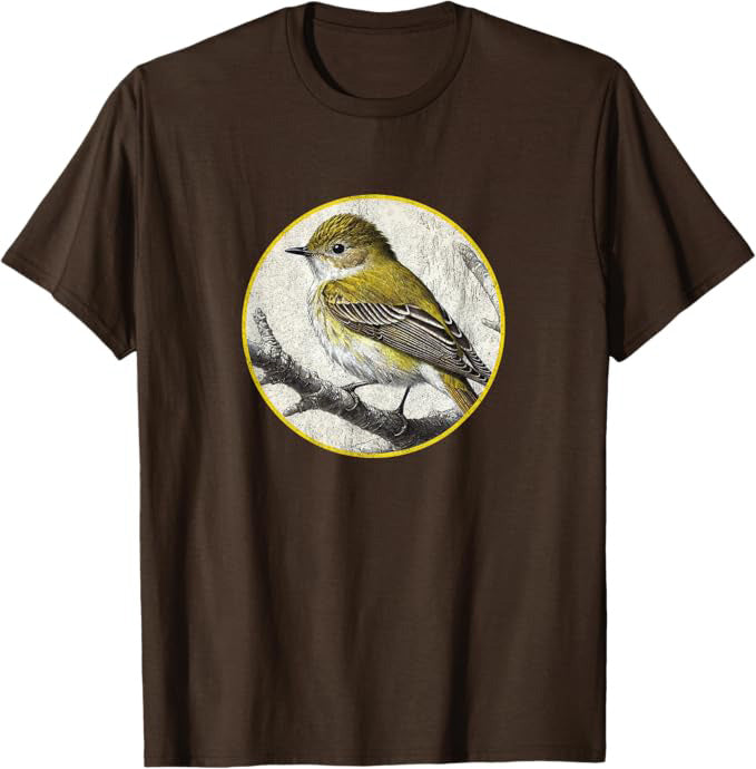 Acadian Flycatcher T-Shirt Retro Design by Bird.fan