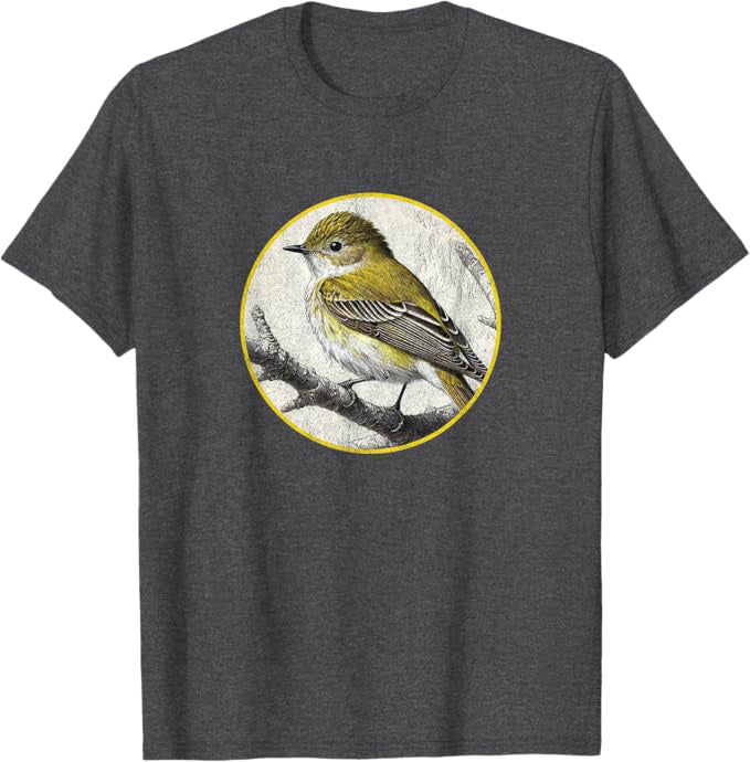 Acadian Flycatcher T-Shirt Retro Design by Bird.fan