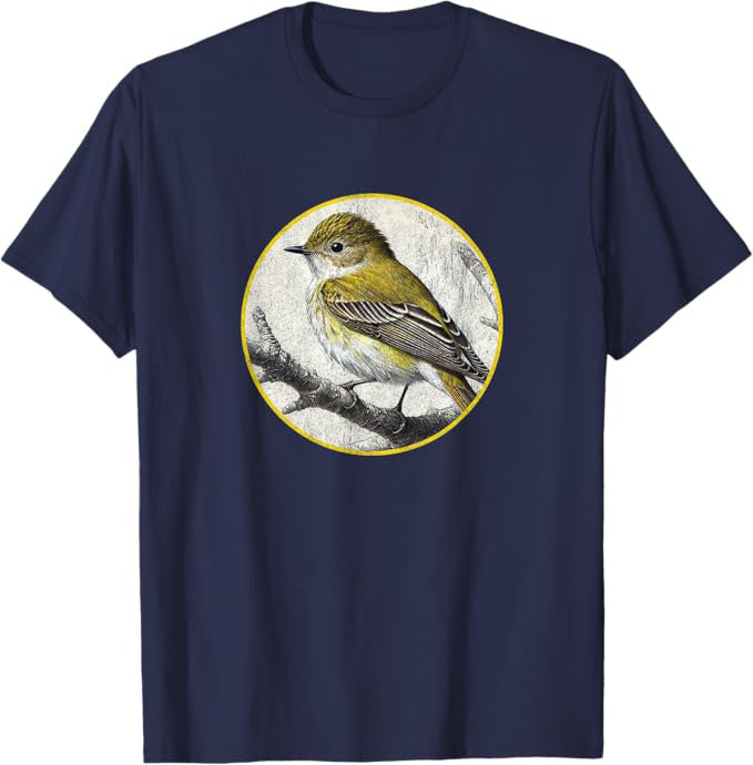 Acadian Flycatcher T-Shirt Retro Design by Bird.fan