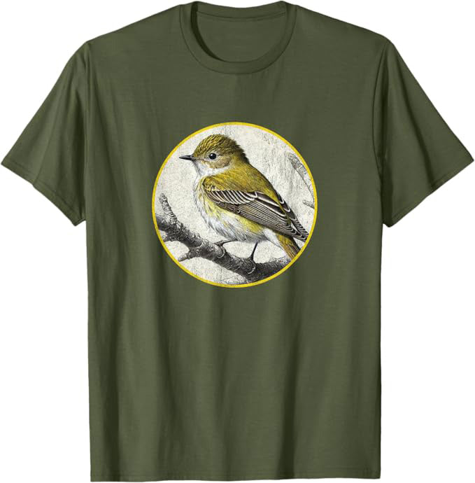 Acadian Flycatcher T-Shirt Retro Design by Bird.fan