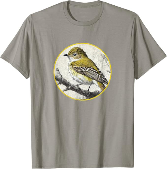 Acadian Flycatcher T-Shirt Retro Design by Bird.fan