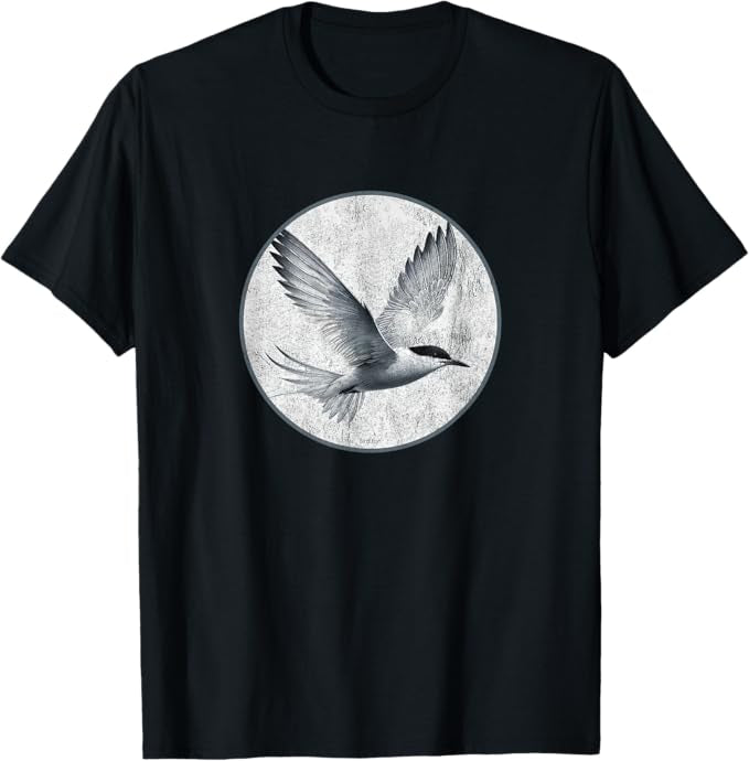 Aleutian Tern T-Shirt Retro Design by Bird.fan | Men's Birding Graphic Tee