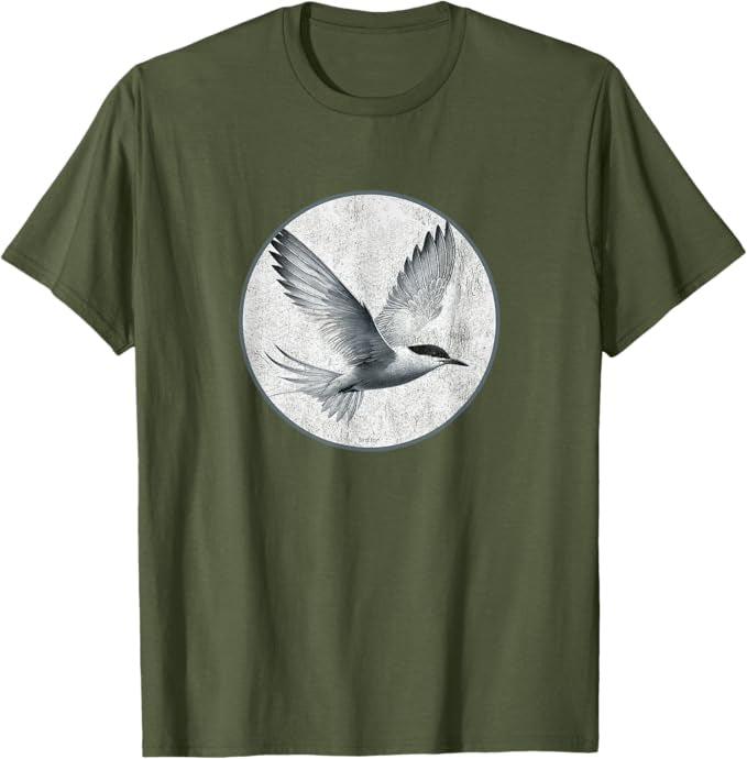 Aleutian Tern T-Shirt Retro Design by Bird.fan | Men's Birding Graphic Tee
