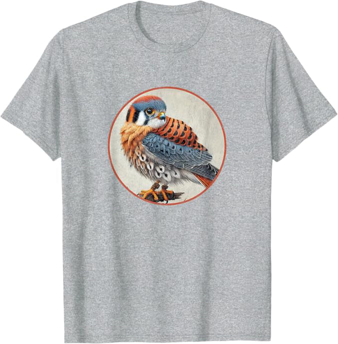 American Kestrel T-Shirt Retro Design by Bird.fan