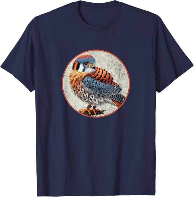 American Kestrel T-Shirt Retro Design by Bird.fan