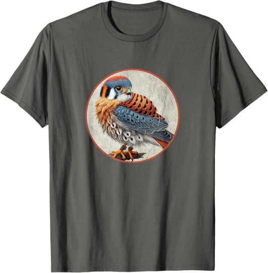 American Kestrel T-Shirt Retro Design by Bird.fan