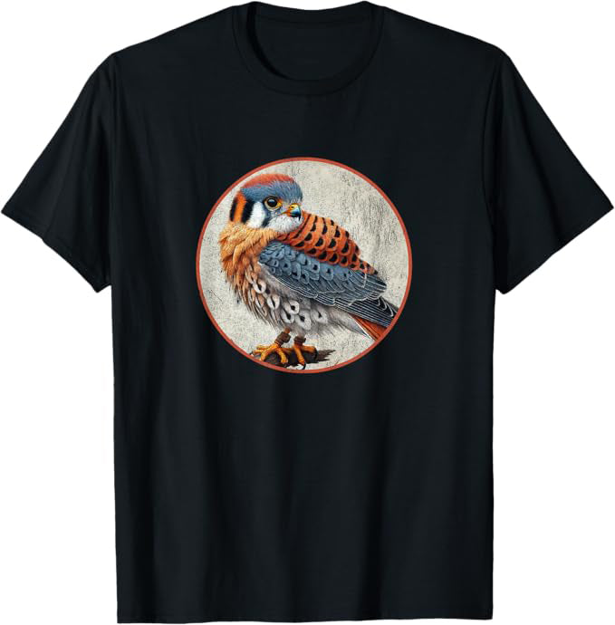 American Kestrel T-Shirt Retro Design by Bird.fan