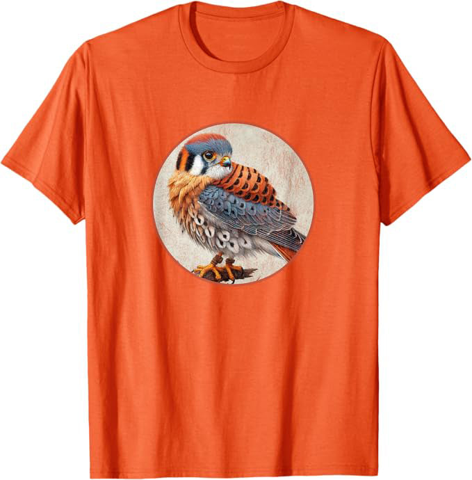 American Kestrel T-Shirt Retro Design by Bird.fan