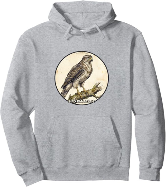 Retro American Goshawk Hoodie – Vintage Bird Design Sweatshirt