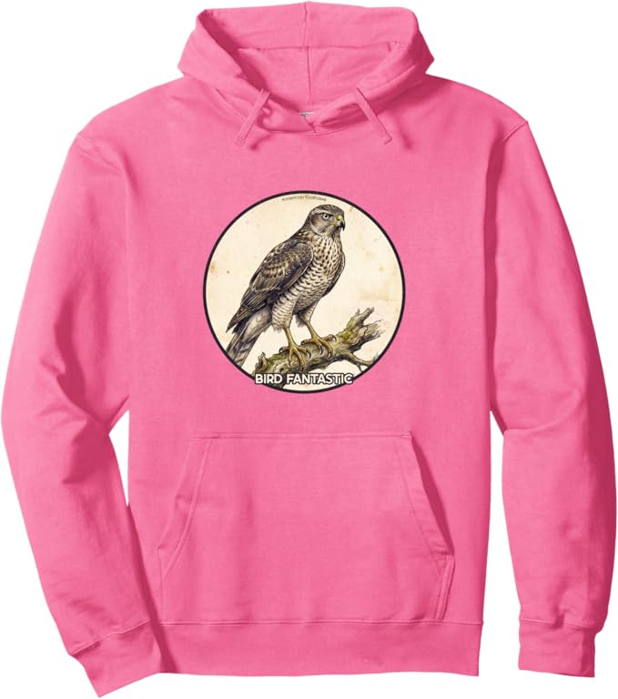 Retro American Goshawk Hoodie – Vintage Bird Design Sweatshirt