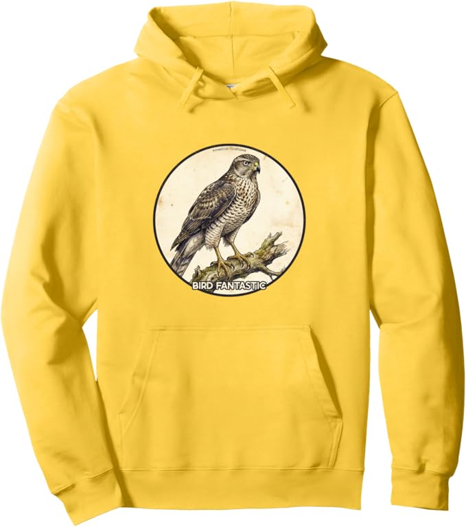 Retro American Goshawk Hoodie – Vintage Bird Design Sweatshirt