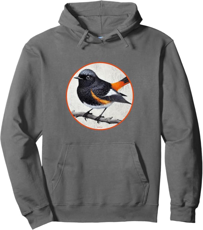 Retro American Redstart Hoodie – Vintage Bird Design Sweatshirt