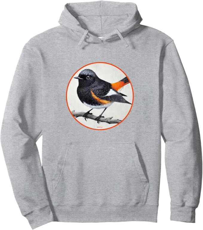 Retro American Redstart Hoodie – Vintage Bird Design Sweatshirt