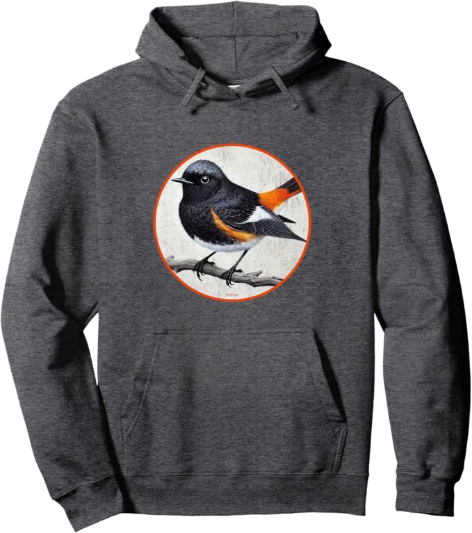 Retro American Redstart Hoodie – Vintage Bird Design Sweatshirt