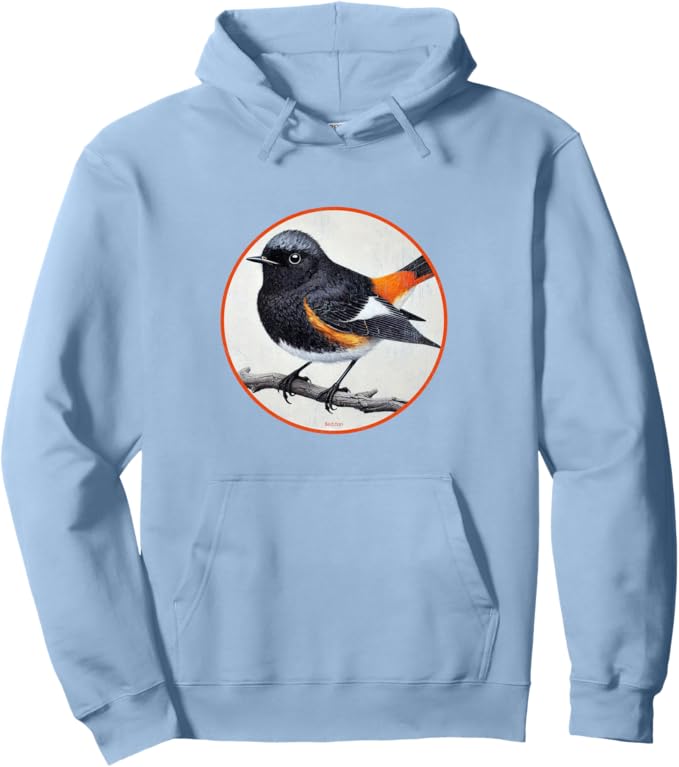 Retro American Redstart Hoodie – Vintage Bird Design Sweatshirt