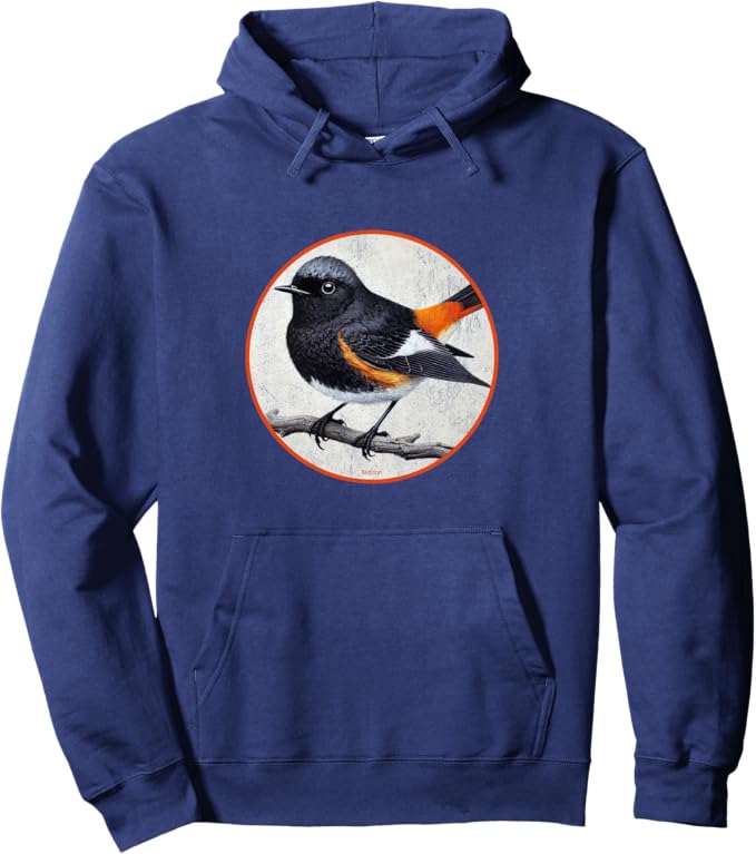 Retro American Redstart Hoodie – Vintage Bird Design Sweatshirt